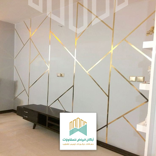 استيل ذهبي للجدران الرياض