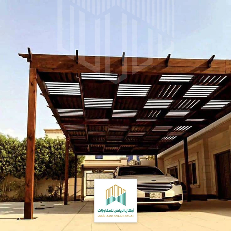 مظلات خشبية للسيارات الرياض